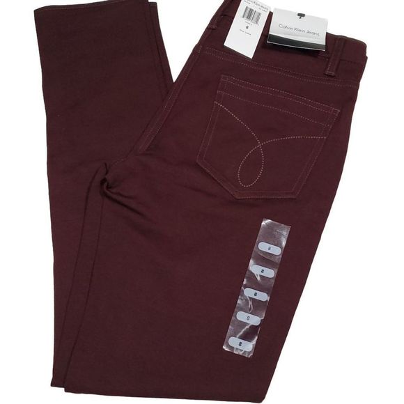 Calvin Klein Jeans Pants - NWT Calvin Klien Jeans Burgundy Skinny Pants. Size Small